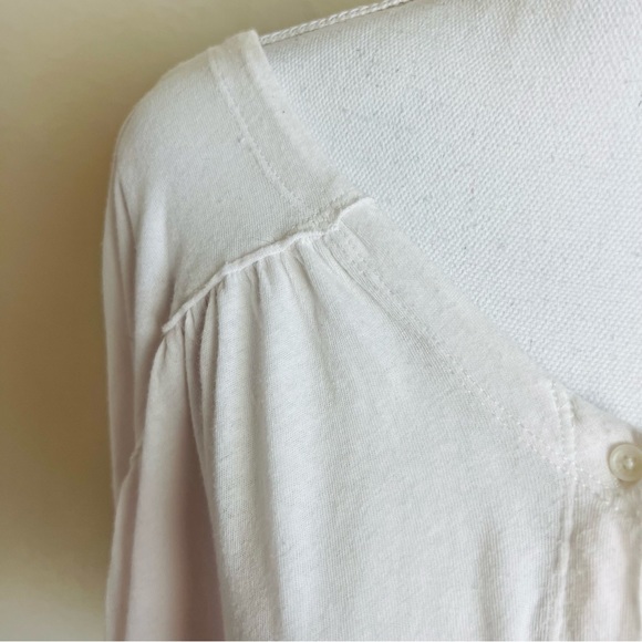 Free People White Sweet Little Tee Button Up Blouse - Picture 8 of 13